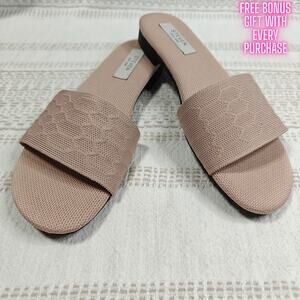 Steven New York Pink Beige Knit Slide Sandals Size 7.5M NEW